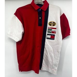 Vintage Tommy Hilfiger Team‎ Lotus F1 Racing Rugby Polo Striped Shirt Size Small